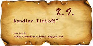 Kandler Ildikó névjegykártya